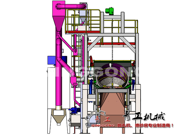 倾斜滚筒抛丸机
